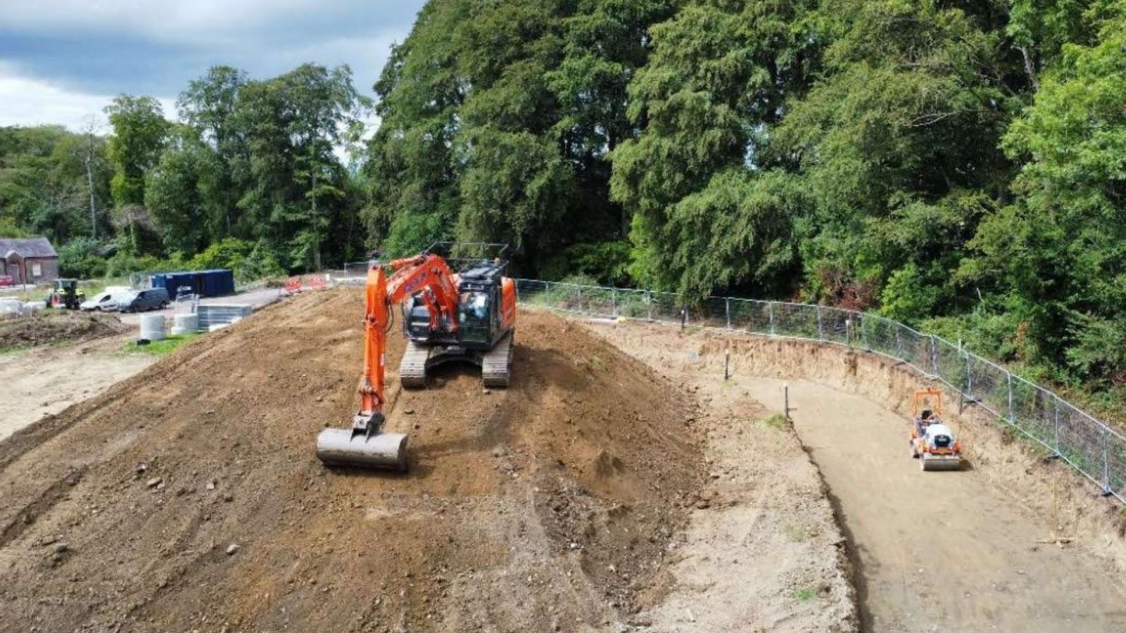 Digger on building site. 